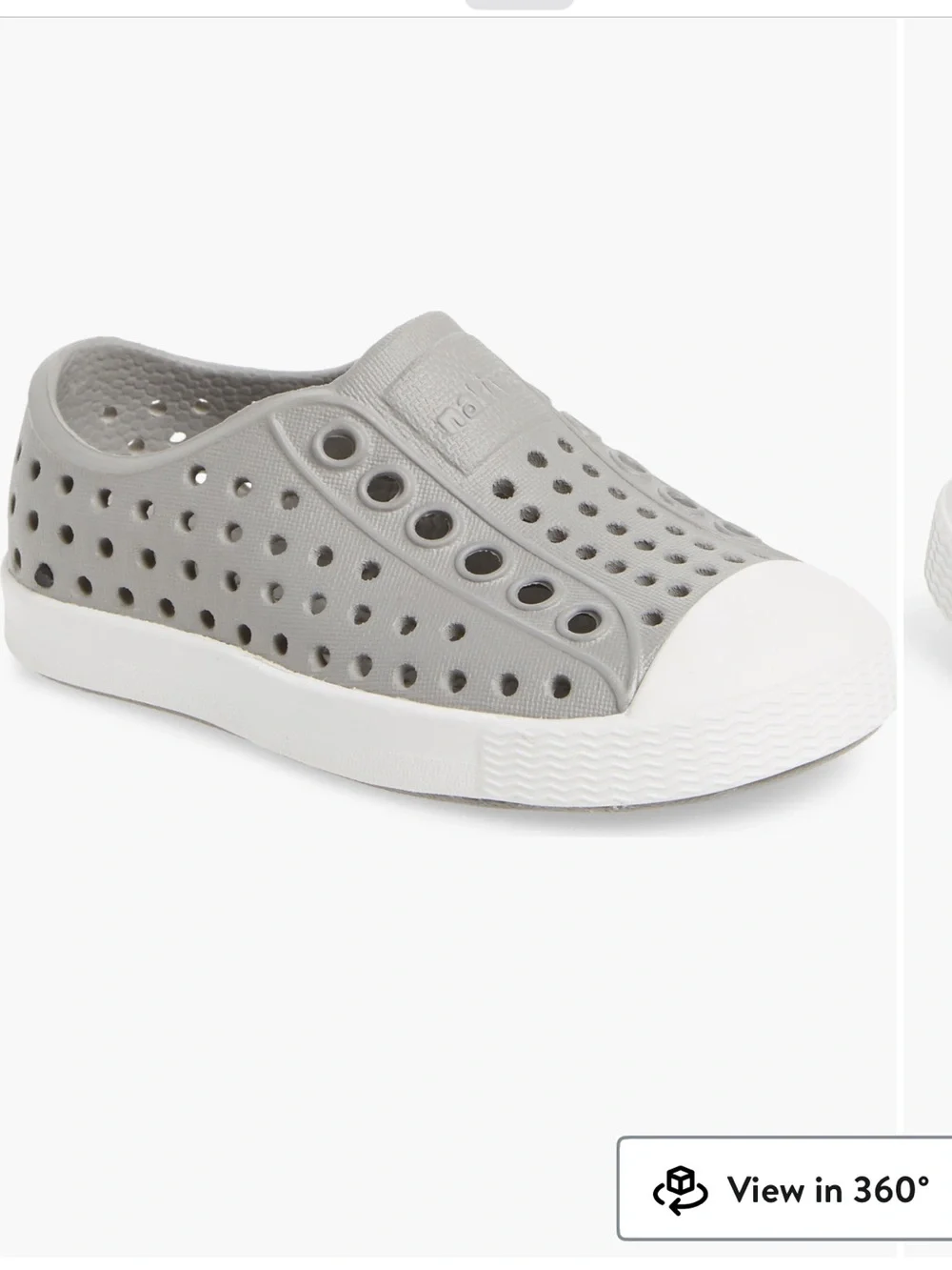 Native Shoes Kids Jefferson Slip-On Water Shoe - Light Gray & White